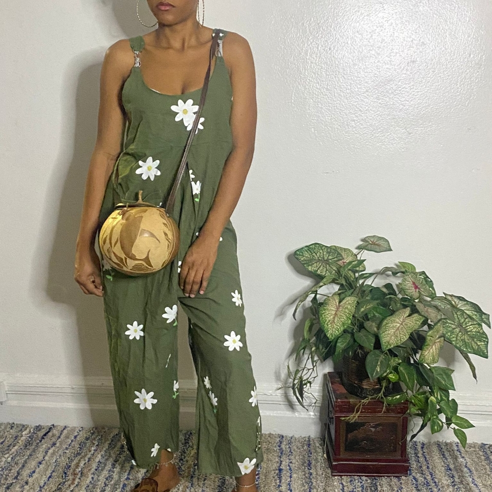 Brand new green floral  romper